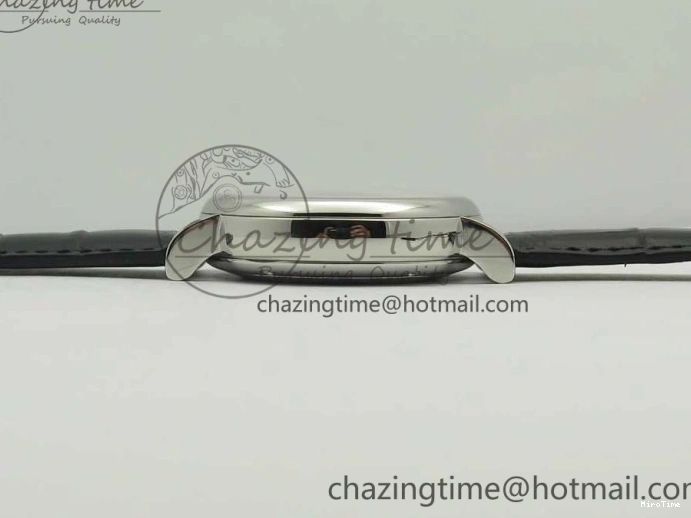 MIROTIME 0327 Snug Portofino IW391022 SS ZK 1:1 Best Edition White Dial Gold Markers On Black Leather Strap A 7130